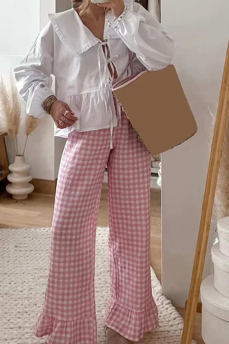Prestige Mode™ | Blouse à Col Peter Pan avec Liens