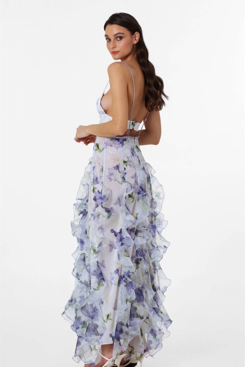 Prestige Mode™ | Robe Maxi Transparente à Volants Alexia
