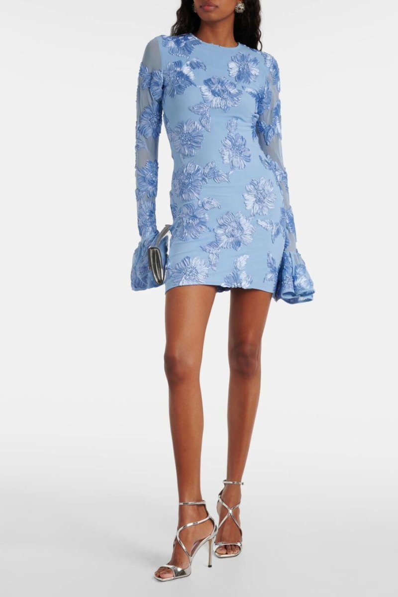 Prestige Mode™ | Robe Mini Dos Nu en Maille Brodée Aurora