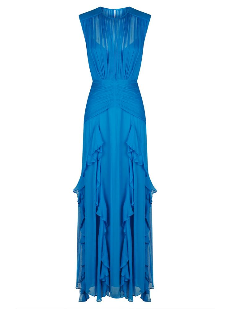 Prestige Mode™ | Robe Maxi à Col Rond Plissée Eileen