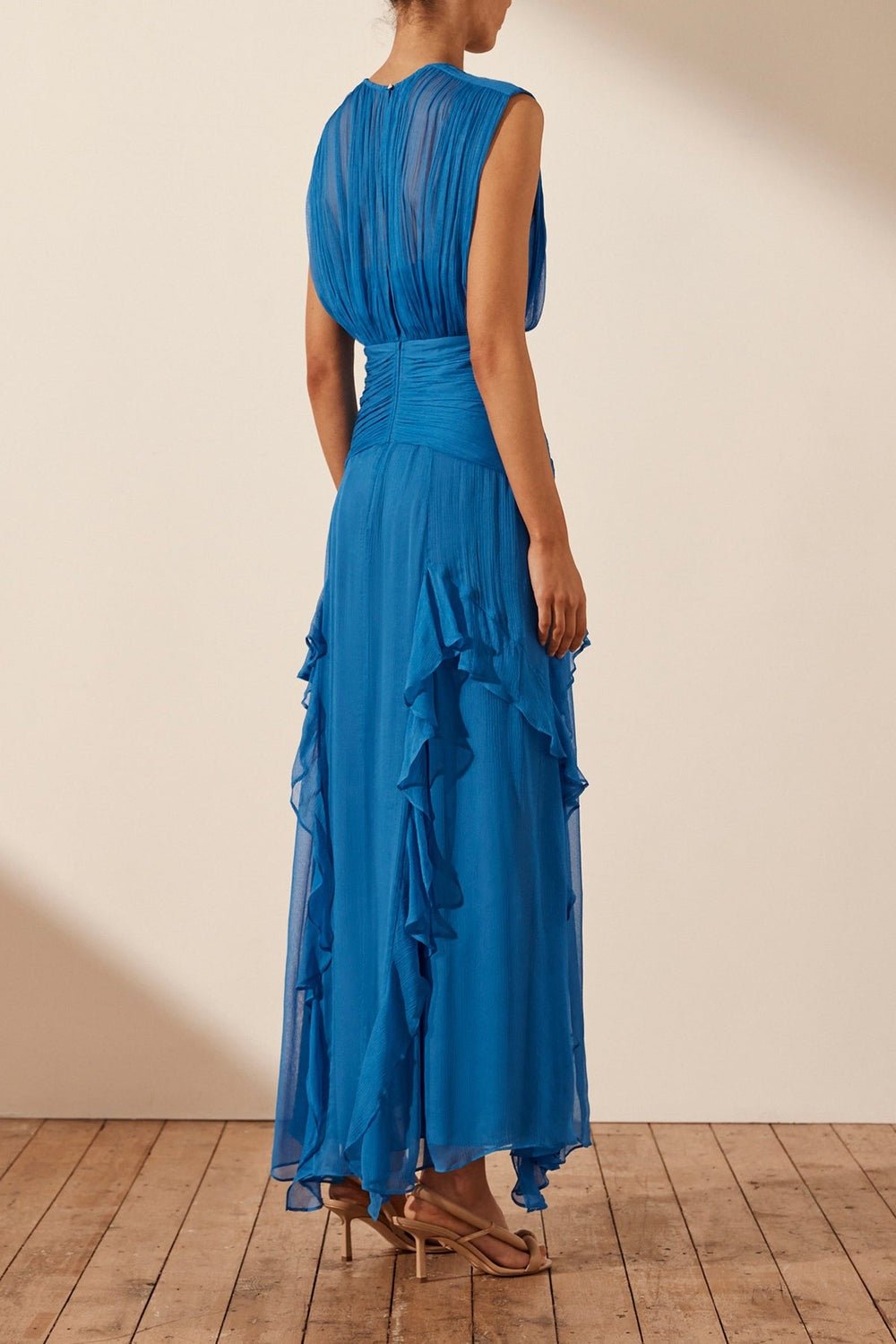Prestige Mode™ | Robe Maxi à Col Rond Plissée Eileen