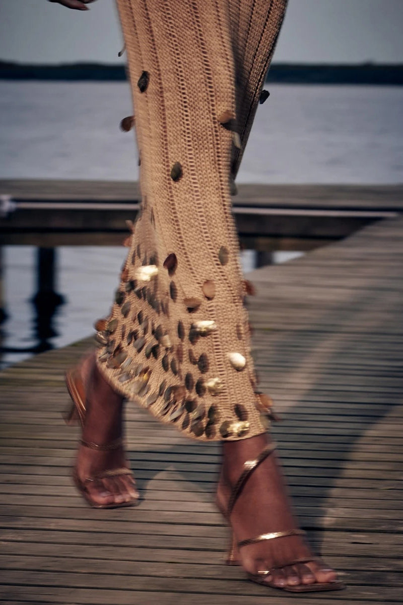 Prestige Mode™ | Robe Maxi Tricot Dorée Dolly