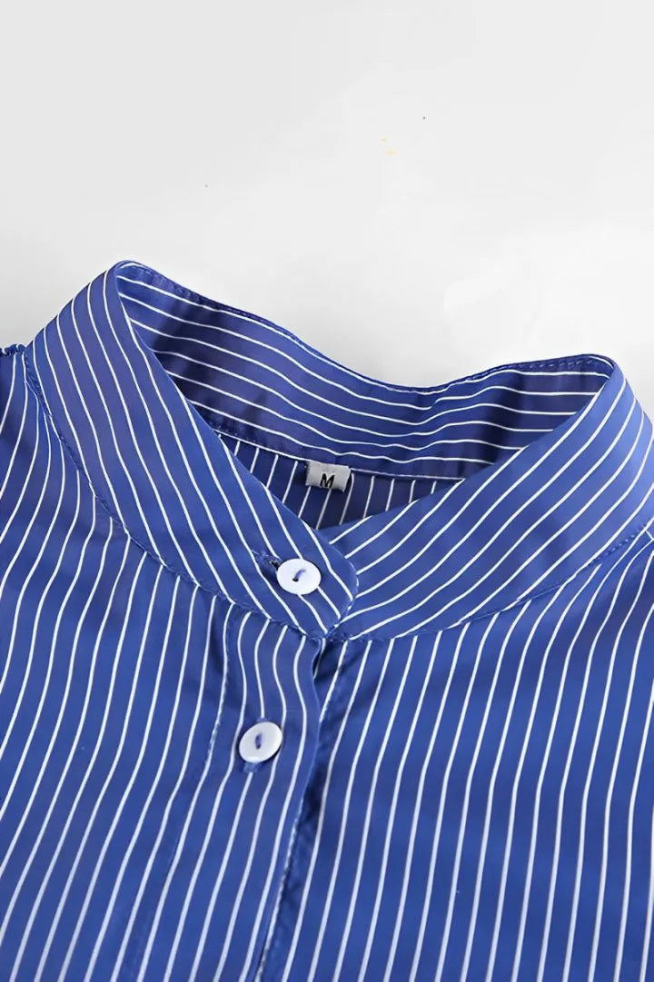 Prestige Mode™ | Blouse Longue à Rayures Patchwork
