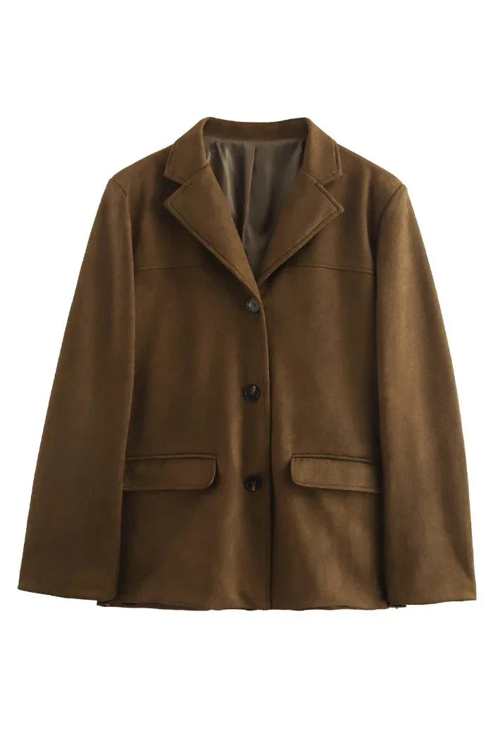 Prestige Mode™ | Blazer en Cuir Suédé