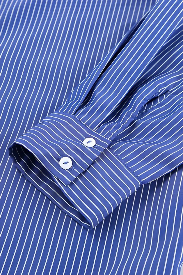 Prestige Mode™ | Blouse Longue à Rayures Patchwork