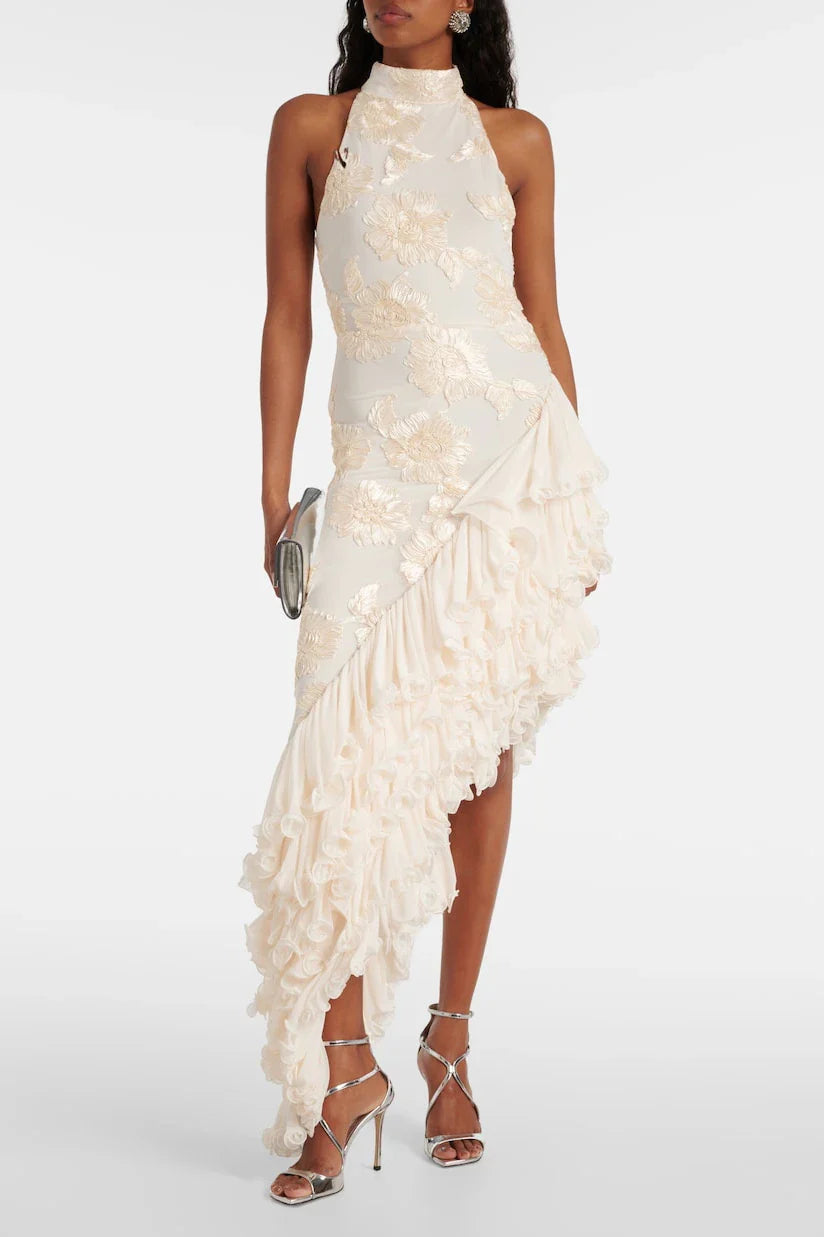 Prestige Mode™ | Robe Maxi à Appliqué Floral