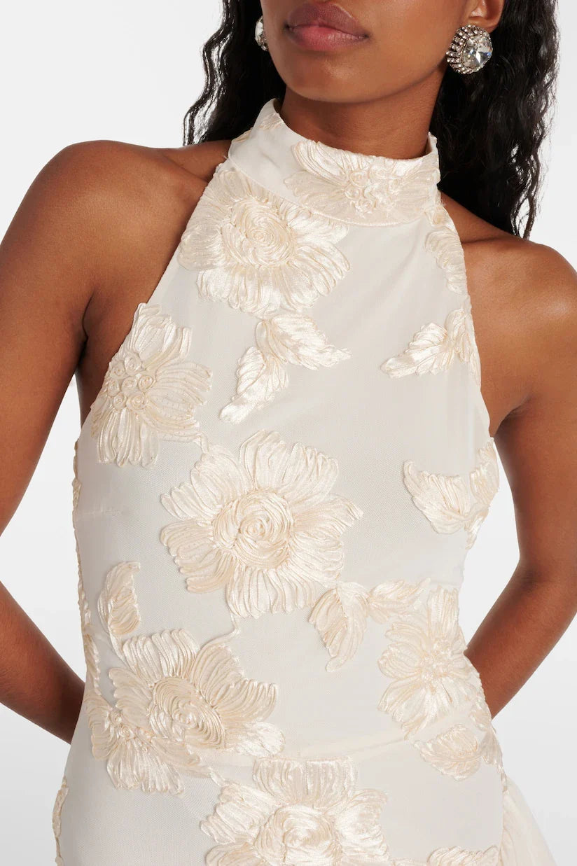 Prestige Mode™ | Robe Maxi à Appliqué Floral