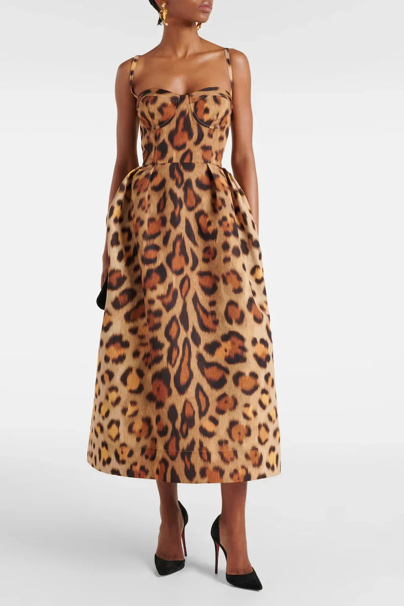 Prestige Mode™ | Robe Midi Bustier Imprimé Animal