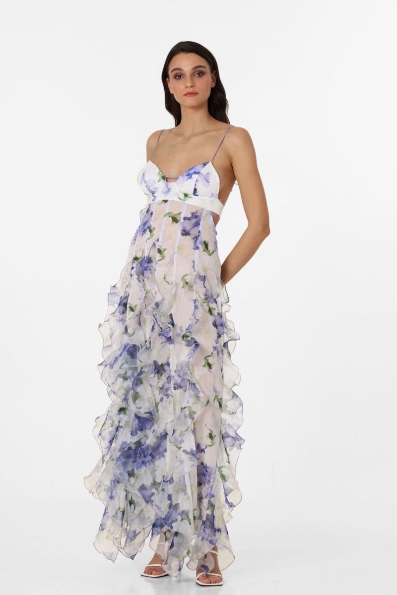 Prestige Mode™ | Robe Maxi Transparente à Volants Alexia