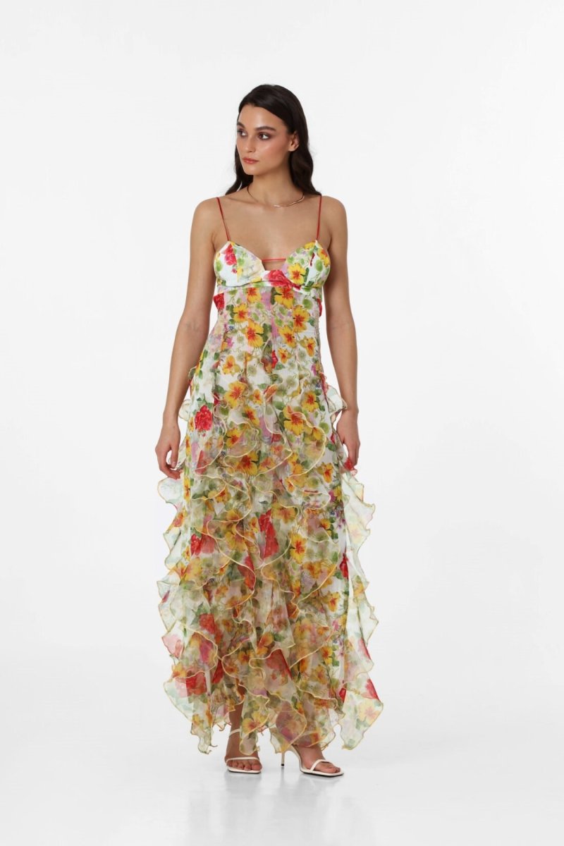 Prestige Mode™ | Robe Maxi Transparente à Volants Alexia