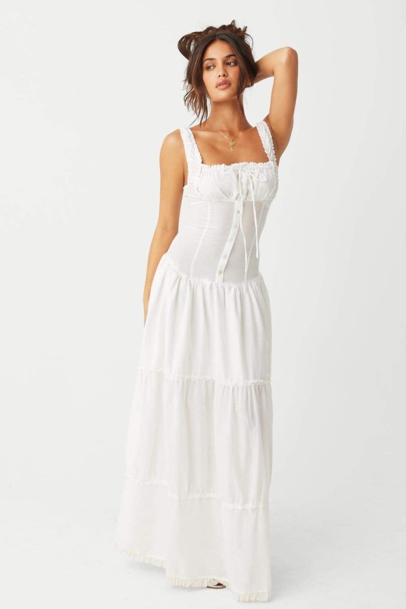 Prestige Mode™ | Robe Maxi Semi-Transparente à Volants Anastasia