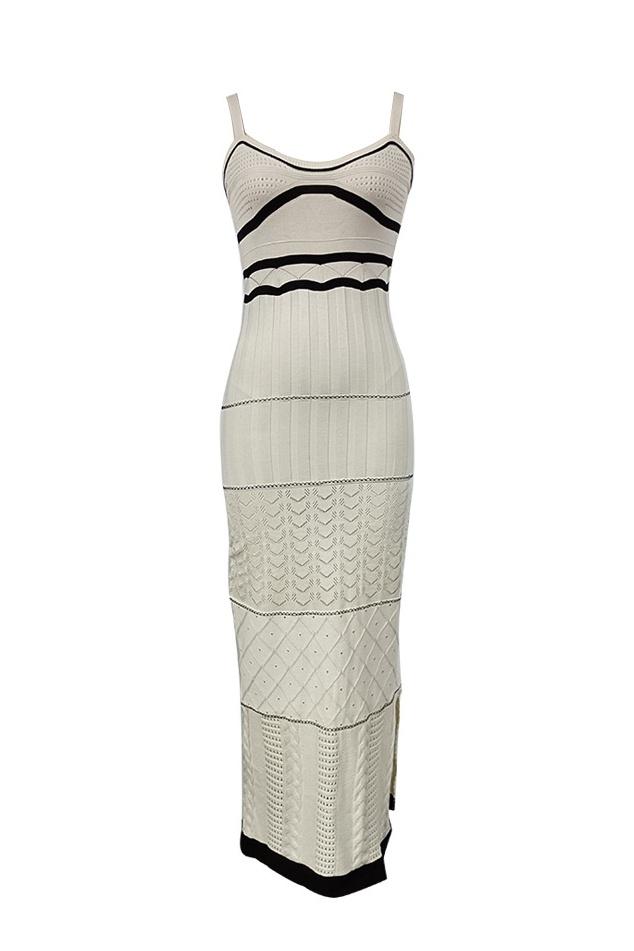 Prestige Mode™ | Robe Maxi Tricotée à Découpes et Fente Esther