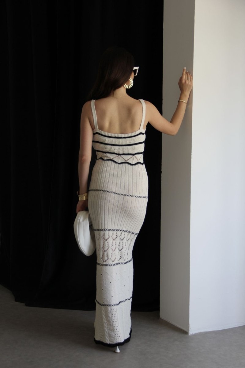 Prestige Mode™ | Robe Maxi Tricotée à Découpes et Fente Esther