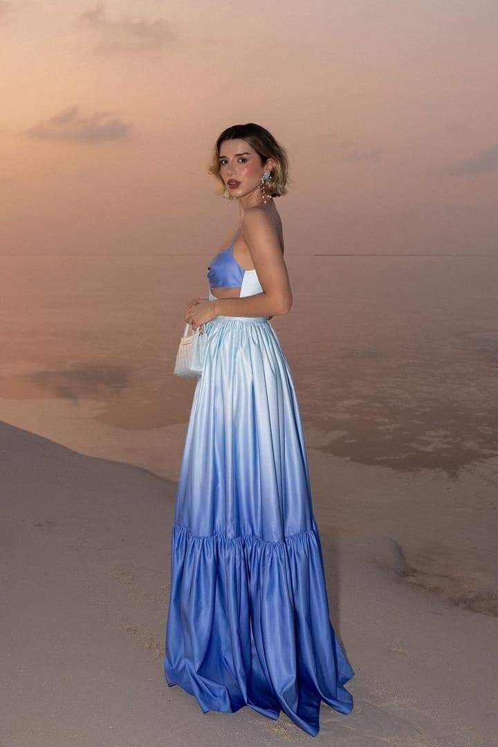Prestige Mode™ | Robe Maxi à Découpe Ethel en Dégradé