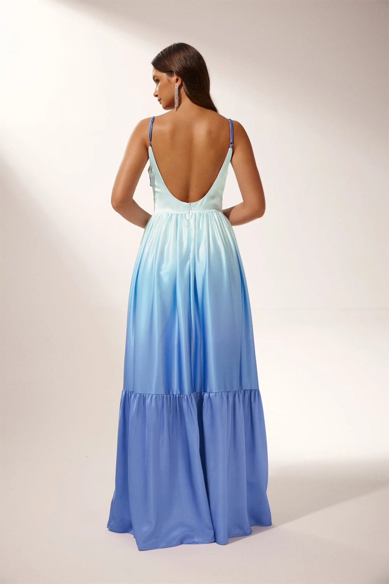 Prestige Mode™ | Robe Maxi à Découpe Ethel en Dégradé