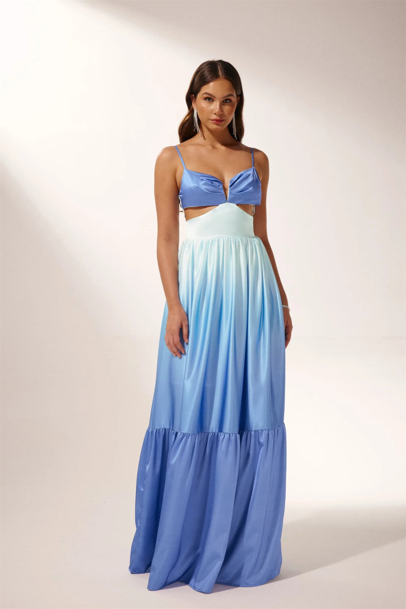 Prestige Mode™ | Robe Maxi à Découpe Ethel en Dégradé