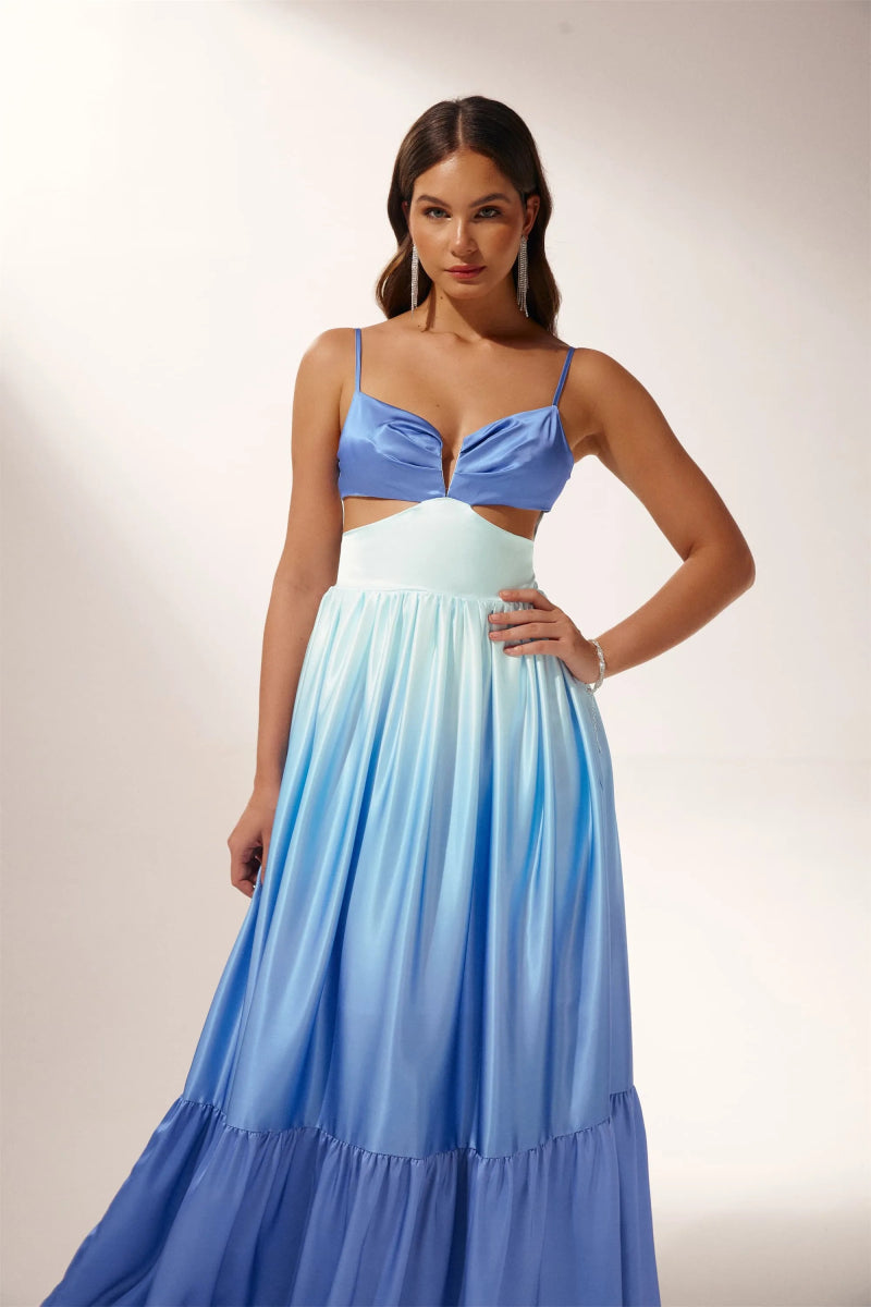 Prestige Mode™ | Robe Maxi à Découpe Ethel en Dégradé