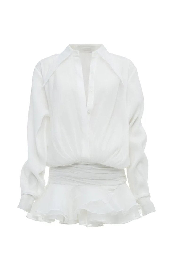 Prestige Mode™ | Robe Chemise Mini en Chiffon Felicia