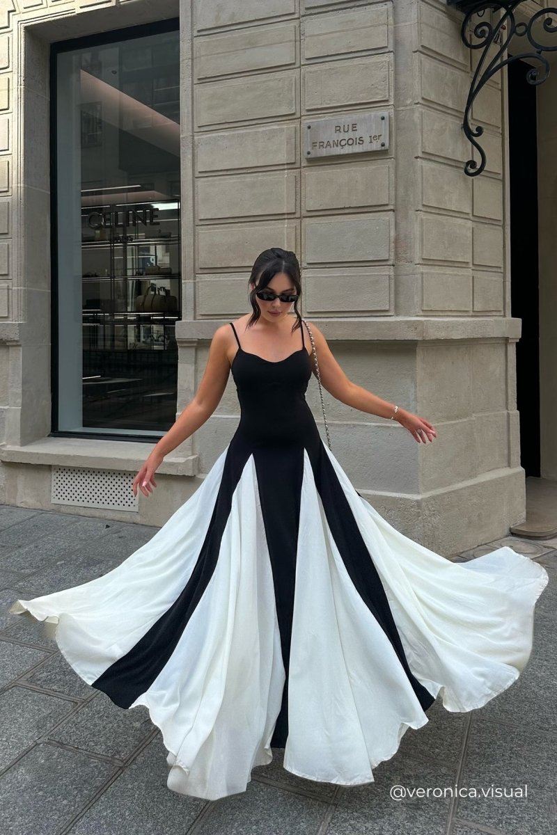 Prestige Mode™ | Robe Maxi à Fente en Bloc de Couleurs Griselda